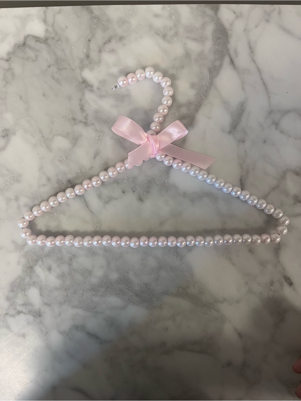 Pearl Beaded Hanger with Pink Bow